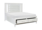 Glam White Embossed Queen 5 PC Bedroom Set