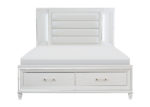 Glam White Embossed Queen 5 PC Bedroom Set