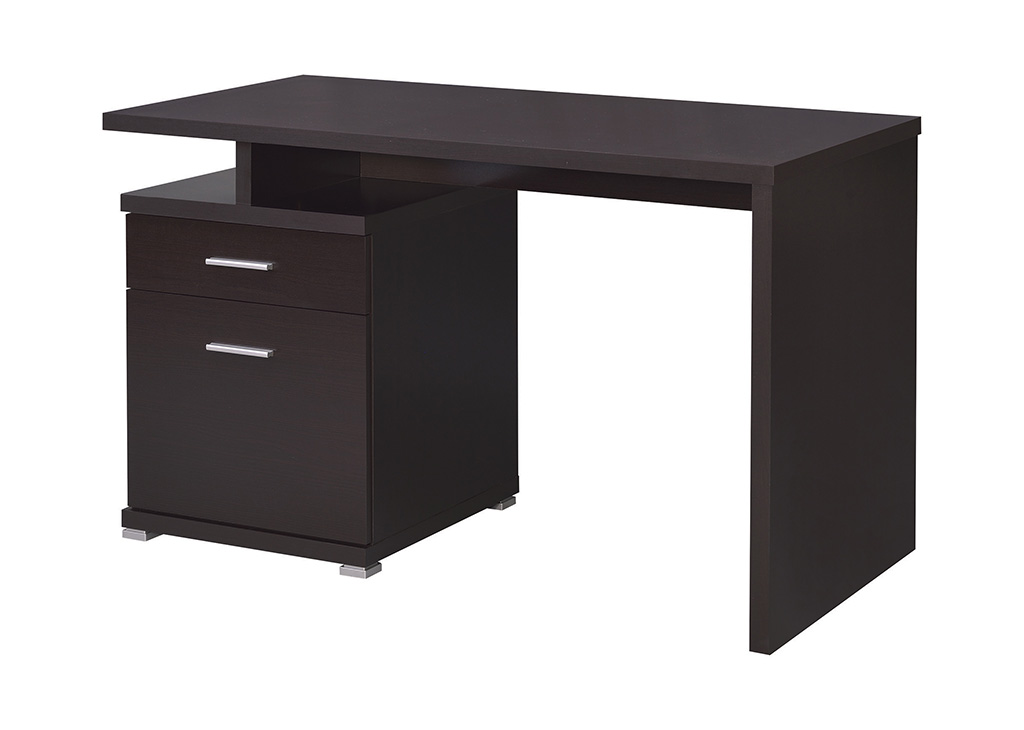 2-Drawer Modern Computer Desk in Cappuccino