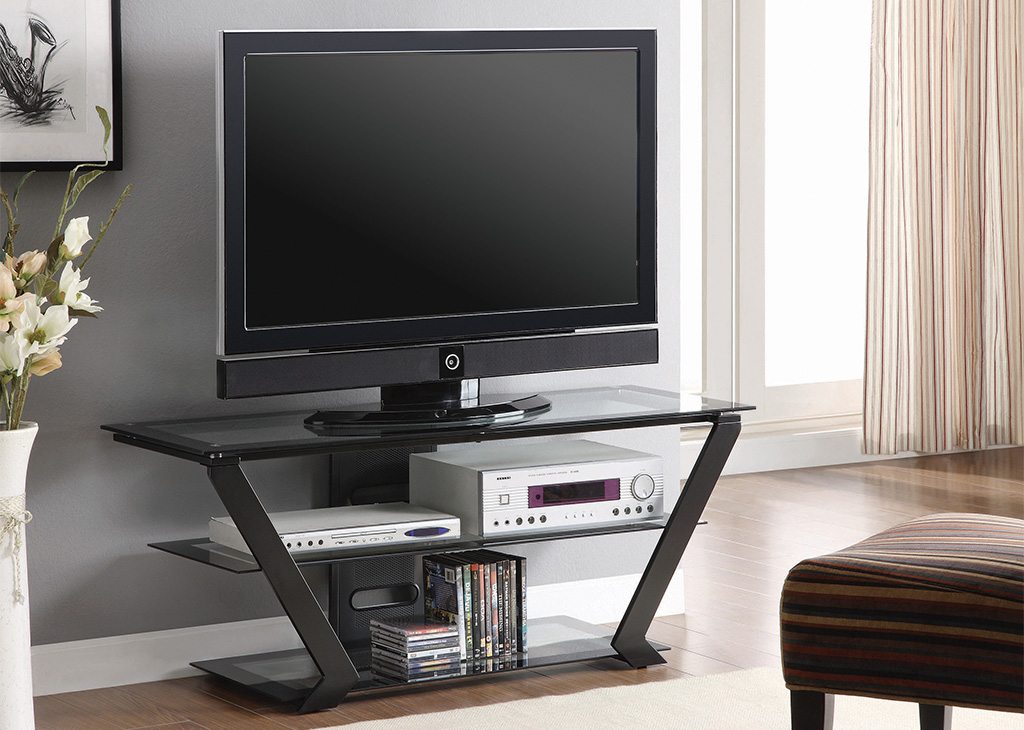 Black 2-Tier TV Stand