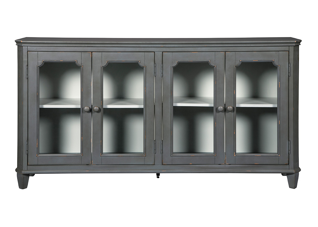 Antique Gray French Accent Cabinet