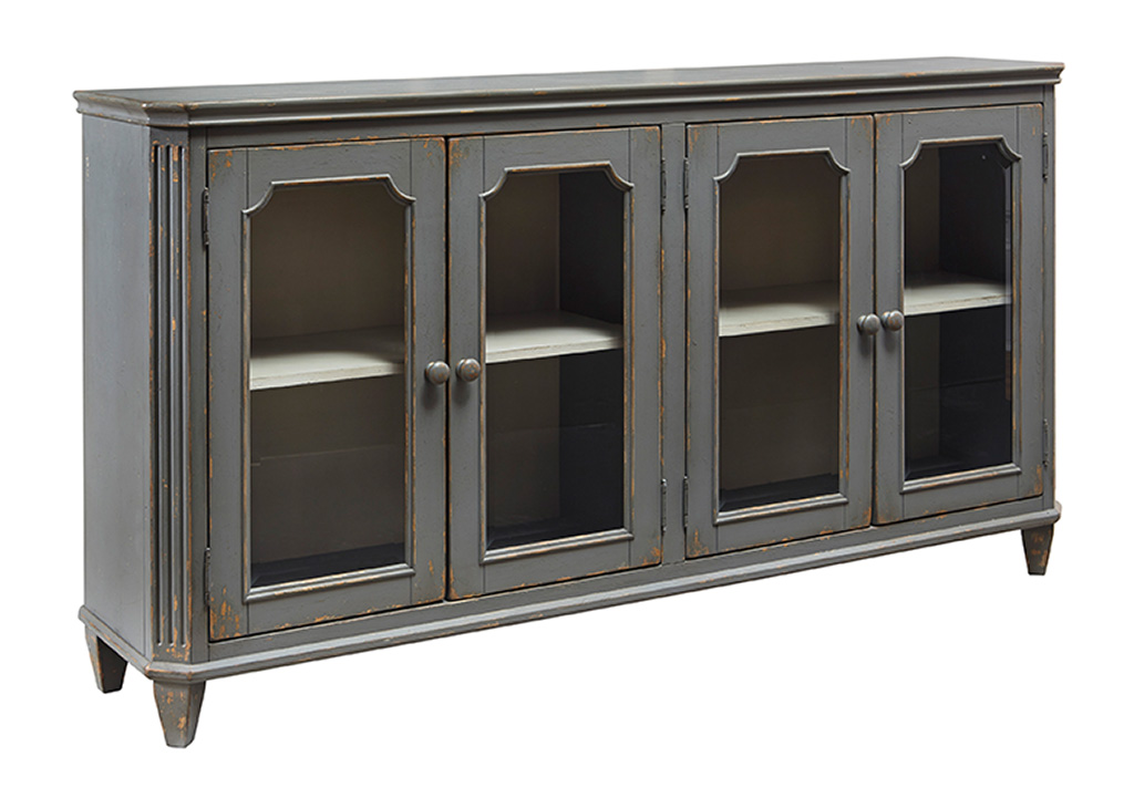 Antique Gray French Accent Cabinet