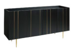 Glam Black & Gold Accent Cabinet