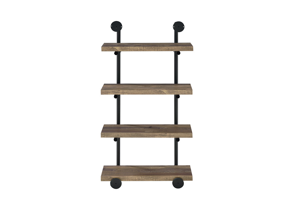 Black & Oak Industrial-Inspired Plumbing Pipe Bookshelf