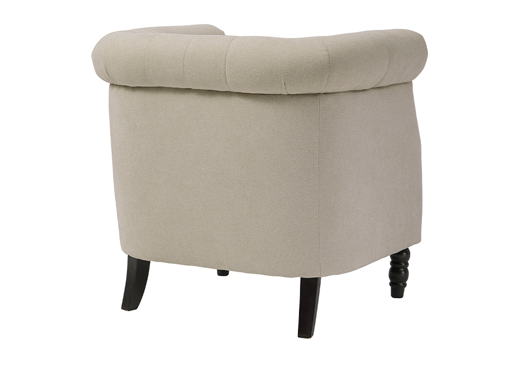 Button Tufted Barrel Back Accent Chair - Beige