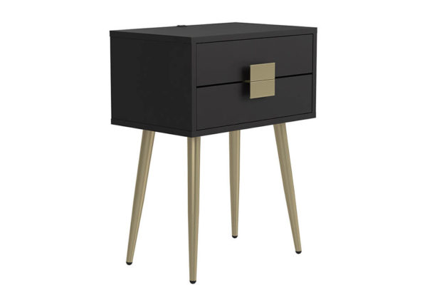 Cappuccino & Brass Accent Table
