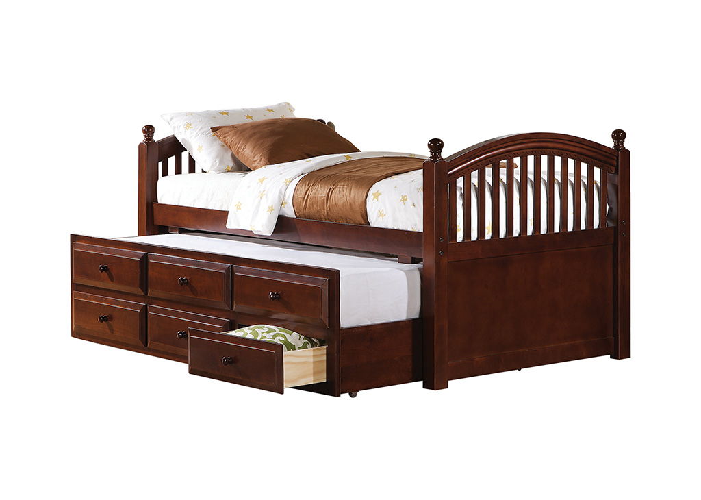 Chestnut Storage Daybed w/ Pull-Out Trundle