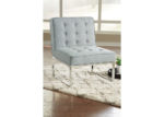 Contemporary Button Tufted & Chrome Slipper Accent Chair - Gray