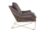 Contemporary Faux Leather & Gold Accent Chair
