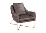 Contemporary Faux Leather & Gold Accent Chair