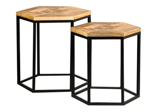 Contemporary Hexagon-Shaped Nesting Tables