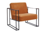 Contemporary Metal & Micro Velvet Accent Chair