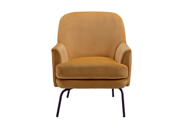 Contemporary Micro Velvet Accent Chair - Orange