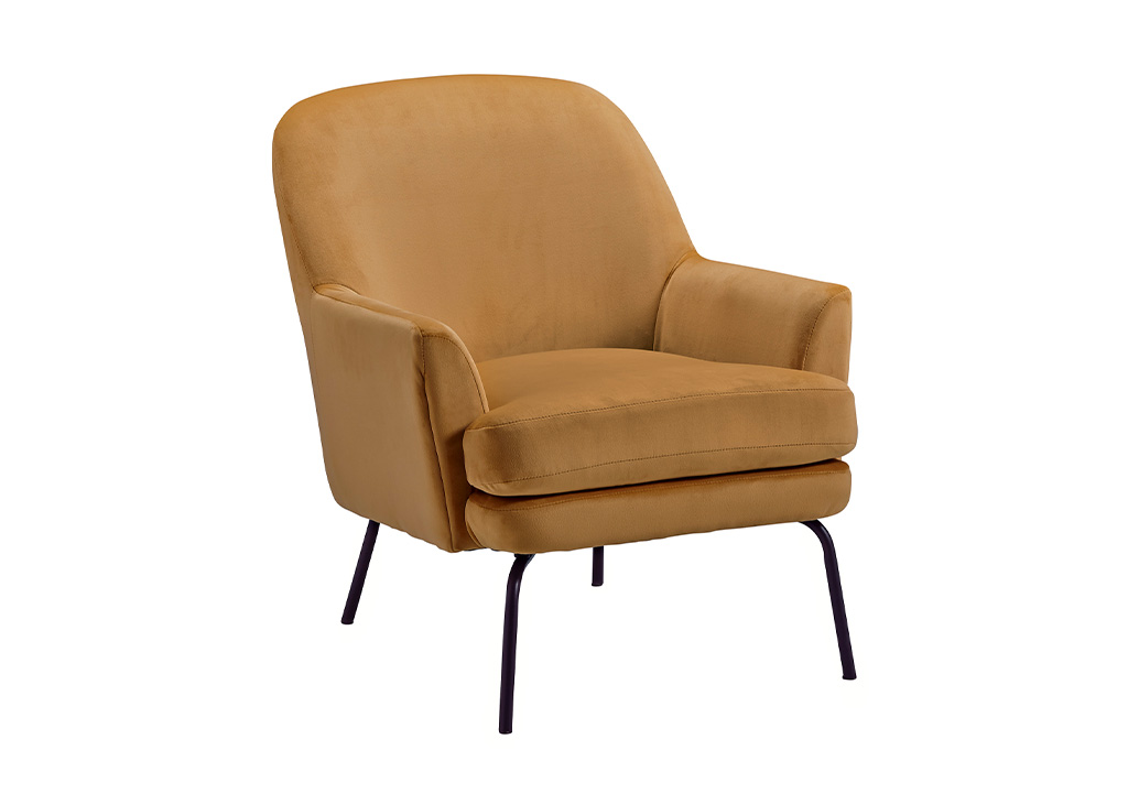 Contemporary Micro Velvet Accent Chair - Orange
