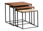 Contemporary Natural & Metal Nesting Tables