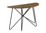 Dark Brown & Black Semicircle Sofa Table