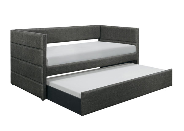 Contemporary Dark Gray Daybed w/ Trundle