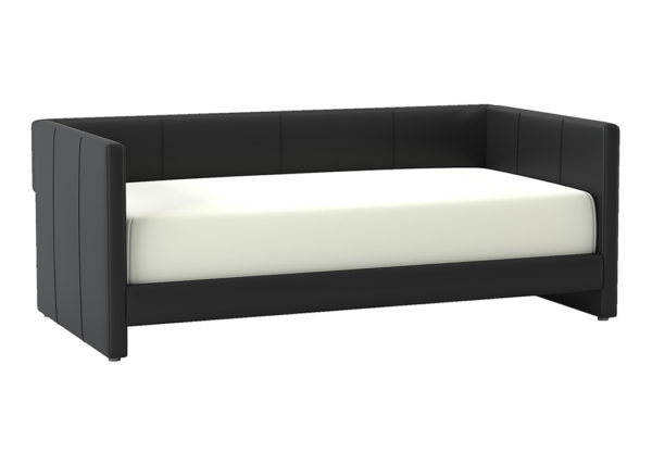 Modern Black Faux Leather Daybed