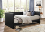 Modern Black Faux Leather Daybed