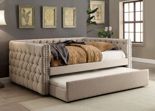 Twin Tuxedo-Inspired Ivory Daybed
