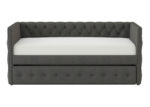 Button Tufted Dark Gray Daybed w/ Trundle