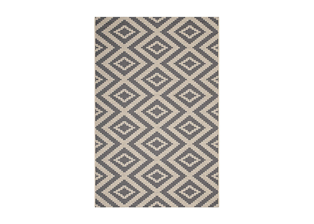 Neutral Geometric Diamond Rug