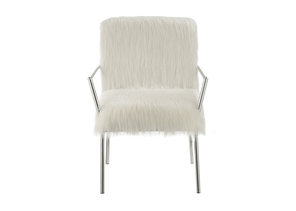 Faux Fur & Chrome Accent Chair