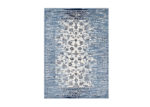 Distressed Moroccan Floral Rug in Blue & Ivory
