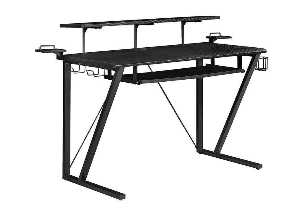 Black metal gaming desk discount