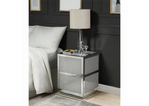 Mirrored & Faux Diamond Accent Table