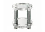 Round Faux Crystal Accent Table
