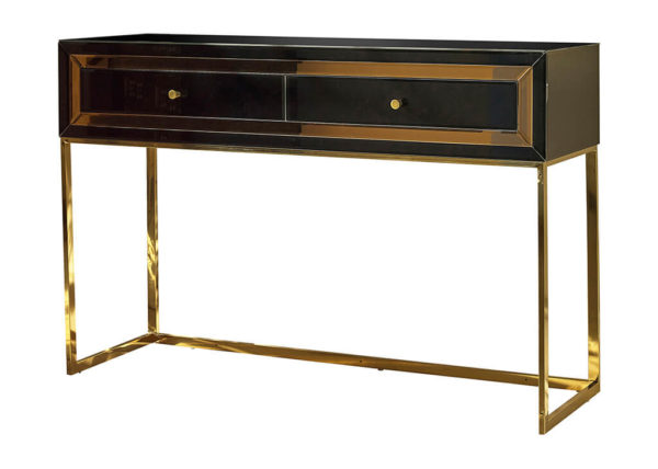 Glam Black & Gold Console Table