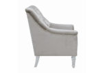 Glam Gray Velvet Tufted Accent Chair