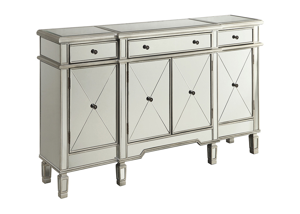 Glam Mirrored Accent Cabinet