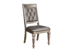 Glam Platinum Button Tufted Side Chair Dining Set