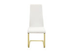 Glam White Leatherette & Gold Dining Chair Set