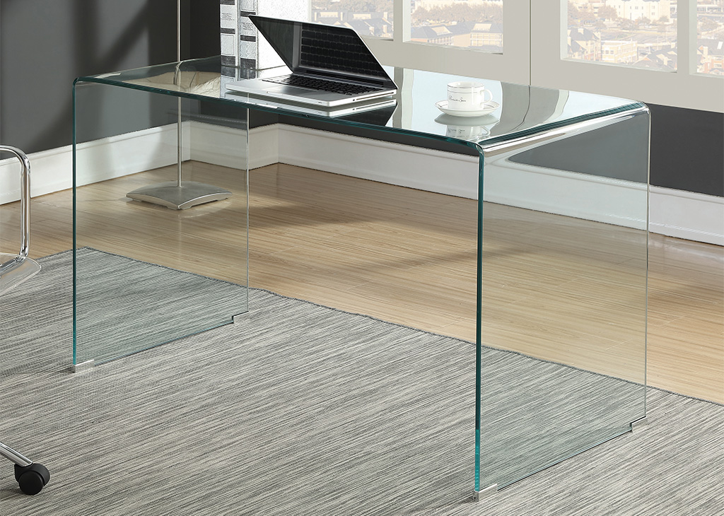 Clear Glass Writing Desk