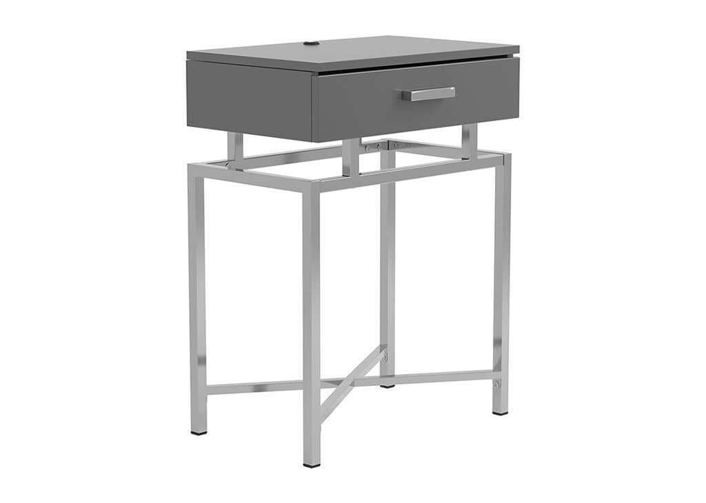 Glossy Gray & Chrome Accent Table