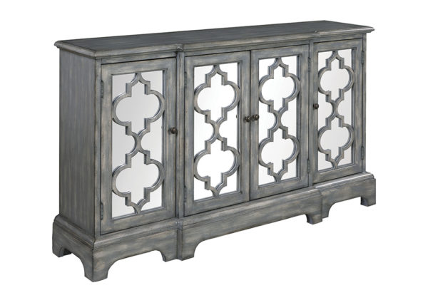Transitional Weathered Gray Accent Cabinet