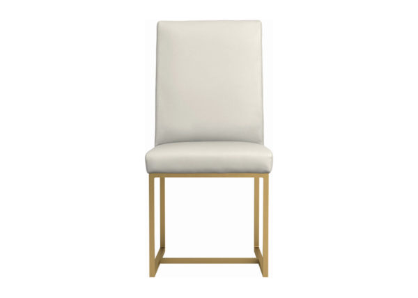 Gray Leatherette & Gold Dining Chair Set