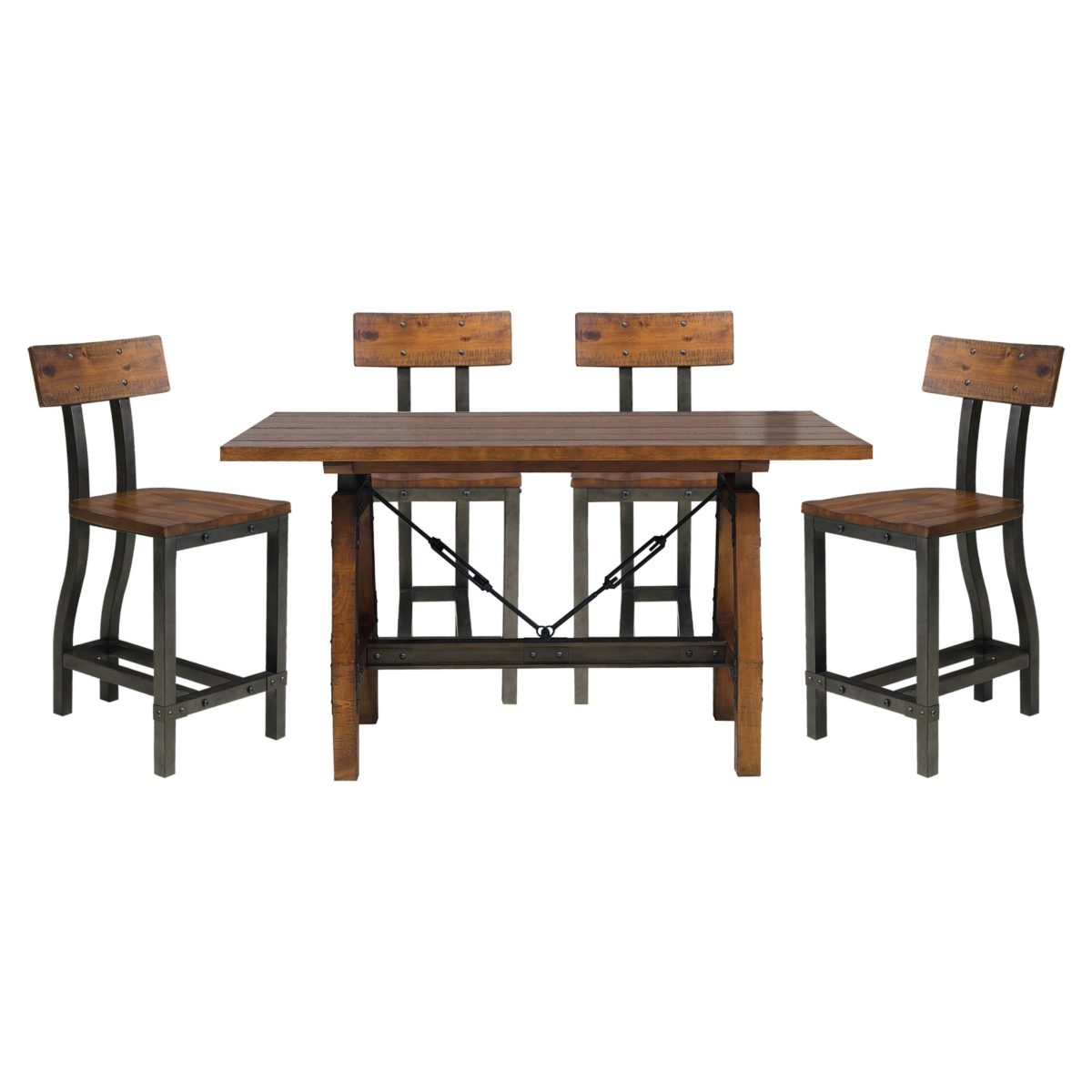 Industrial-Inspired 6 PC Dining Set