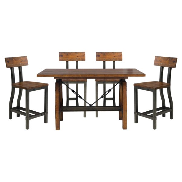 Industrial-Inspired 6 PC Dining Set