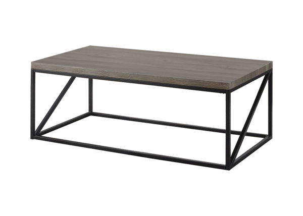 Contemporary Gray & Metal Coffee Table