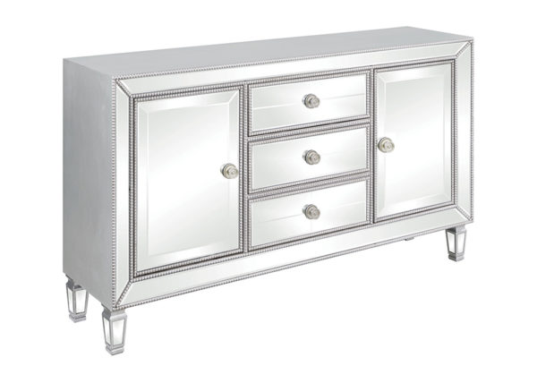 Glam Mirrored & Beaded Accent Cabinet