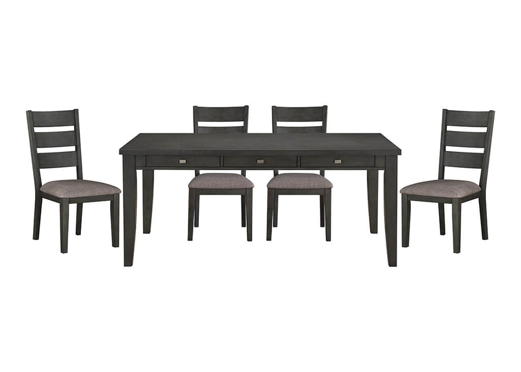 Modern Gray 6 PC Dining Set W/ Drawers