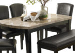 Modern Marble & Faux Leather 6 PC Dining Set