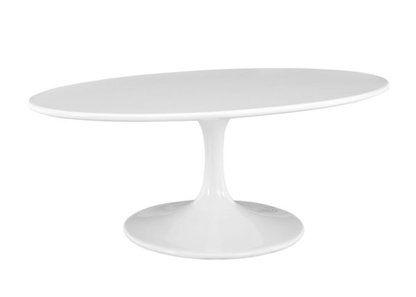Glossy White Oval Coffee Table