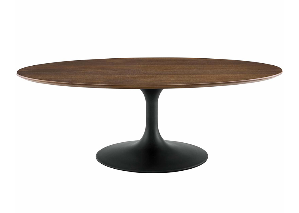 Black & Walnut Oval Coffee Table