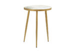 Round Marble & Gold Accent Table