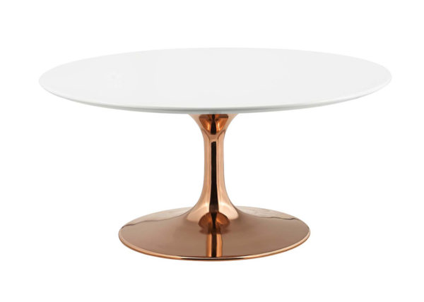Round White & Rose Gold Coffee Table